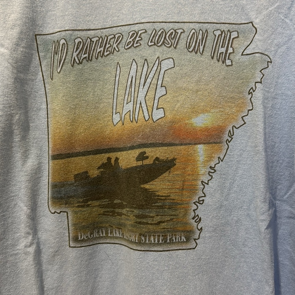 🚤Arkansas "I'd Rather Be Lost On The Lake" long sleeve tee - Picture 2 of 4